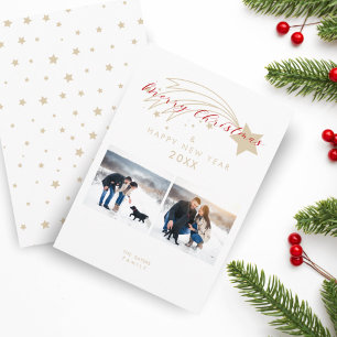 Cartes Pour Fêtes Annuelles Joyeux Noël Gold Effet Noël Star Collage