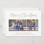Cartes Pour Fêtes Annuelles Joyeux Noël | Gold Modern Multi Photo (Devant)