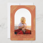 Cartes Pour Fêtes Annuelles Joyeux Noël Gold Palm Rust Beach Photo (Devant)