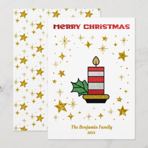 Cartes Pour Fêtes Annuelles Joyeux Noël Gold Parties scintillant Fête sur mesu