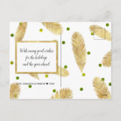 Cartes Pour Fêtes Annuelles Joyeux Noël Gold Parties scintillant Script Photo (Dos)