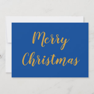 Cartes Pour Fêtes Annuelles Joyeux Noël Gold Script bleu