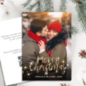Cartes Pour Fêtes Annuelles Joyeux Noël Gold Sparken PHOTO code QR