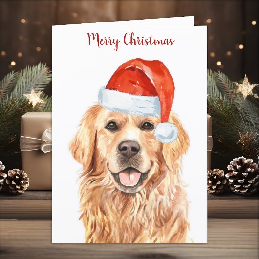 Cartes Pour Fêtes Annuelles Joyeux Noël Golden Retriever Chien chiot