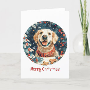 Cartes Pour Fêtes Annuelles Joyeux Noël Golden Retriever Dogs