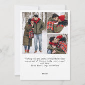 Cartes Pour Fêtes Annuelles Joyeux Noël Golden Sparkle 4 PHOTO Salutation (Dos)