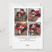 Cartes Pour Fêtes Annuelles Joyeux Noël Golden Sparkle 5 PHOTO Salutation (Dos)