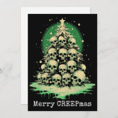 Cartes Pour Fêtes Annuelles Joyeux Noël Gothique Éffrayant Skuls Arbre (Devant / Derrière)