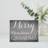 Cartes Pour Fêtes Annuelles Joyeux Noël Grand-mère Chalkboard Typographie (Debout devant)
