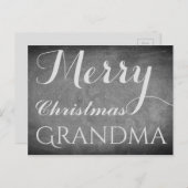 Cartes Pour Fêtes Annuelles Joyeux Noël Grand-mère Chalkboard Typographie (Devant / Derrière)