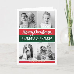 Cartes Pour Fêtes Annuelles Joyeux Noël grand-mère et grand-père   Grille phot