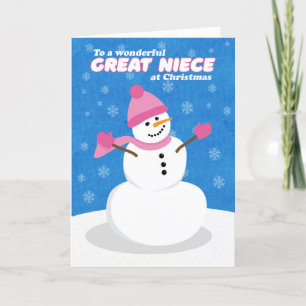 Cartes Pour Fêtes Annuelles Joyeux Noël Grand Nièce Cute Snowman