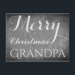 Cartes Pour Fêtes Annuelles Joyeux Noël grand-père Chalkboard Typographie<br><div class="desc">Joyeux Grand-père de Noël,  vous pouvez changer le texte "Grand-père",  Écriture manuscrite Chalks Chalkboard Blackboard Black and White Holidays Season Custom Happy Holidays Carte de Noël,  vous pouvez également facilement ajouter le nom et l'adresse du destinataire,  si vous préférez ajouter ceci à la maison juste supprimer l'exemple de texte.</div>