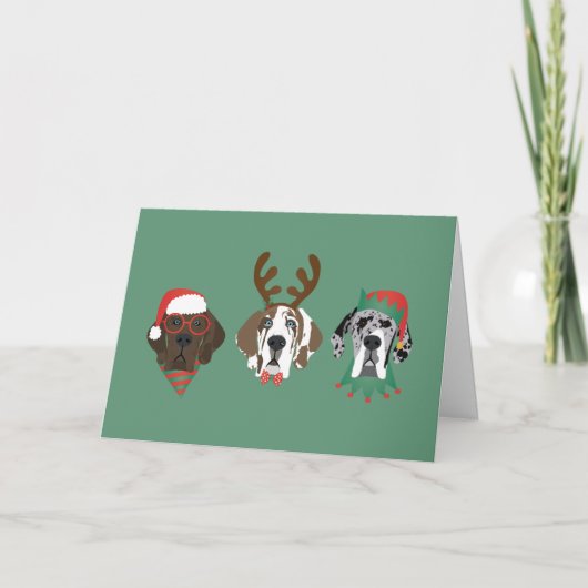 Cartes Pour Fêtes Annuelles Joyeux Noël Grands Chiens Danois (Devant)