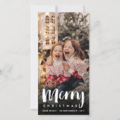 Cartes Pour Fêtes Annuelles Joyeux Noël Gras Bracelet Script Photo moderne (Devant)