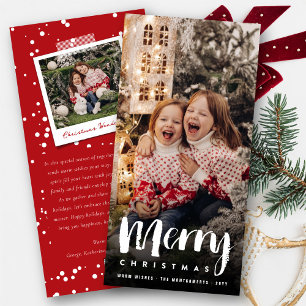 Cartes Pour Fêtes Annuelles Joyeux Noël Gras Bracelet Script Photo moderne