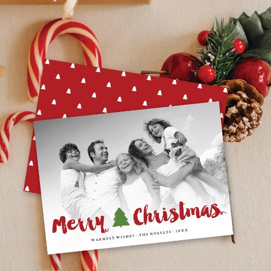 Cartes Pour Fêtes Annuelles Joyeux Noël Gras Bracelet Script Photo moderne