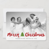 Cartes Pour Fêtes Annuelles Joyeux Noël Gras Bracelet Script Photo moderne (Devant)