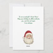 Cartes Pour Fêtes Annuelles Joyeux Noël Great Niece Père Noël Flat (Dos)