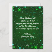 Cartes Pour Fêtes Annuelles Joyeux Noël Green Moose Snowflakes (Dos)