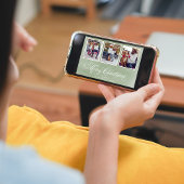 Cartes Pour Fêtes Annuelles Joyeux Noël Green Script Photo Collage