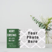 Cartes Pour Fêtes Annuelles Joyeux Noël Green Snowflake (Debout devant)