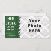 Cartes Pour Fêtes Annuelles Joyeux Noël Green Snowflake (Devant)