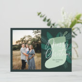 Cartes Pour Fêtes Annuelles Joyeux Noël Green Stocking (Debout devant)