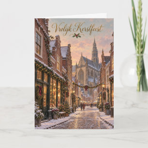 Cartes Pour Fêtes Annuelles Joyeux Noël Haarlem Winterstraat