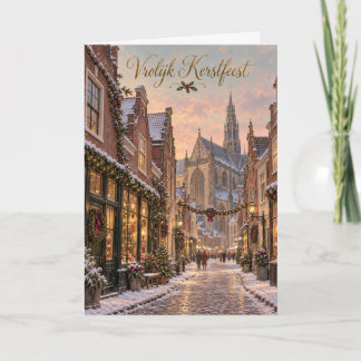 Cartes Pour Fêtes Annuelles Joyeux Noël Haarlem Winterstraat