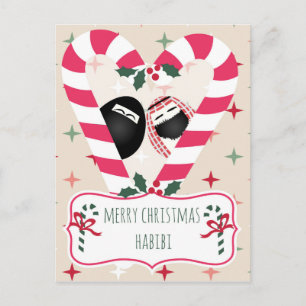 Cartes Pour Fêtes Annuelles Joyeux Noël Habibi Sucre de canne Coeur