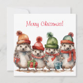 Cartes Pour Fêtes Annuelles Joyeux Noël Hérisson (Devant)