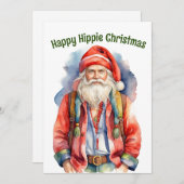Cartes Pour Fêtes Annuelles Joyeux Noël hippie (Devant / Derrière)