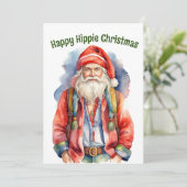 Cartes Pour Fêtes Annuelles Joyeux Noël hippie (Debout devant)