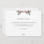 Cartes Pour Fêtes Annuelles Joyeux Noël hiver floral or frontière photo (Dos)