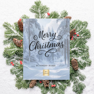Cartes Pour Fêtes Annuelles Joyeux Noël hiver merveilleux logo d'entreprise