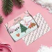 Cartes Pour Fêtes Annuelles Joyeux Noël Hiver Merveilleux Pays-Bas Bois Animau