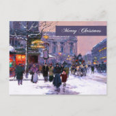 Cartes Pour Fêtes Annuelles Joyeux Noël. Hiver Scène parisienne (Devant)