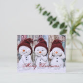 Cartes Pour Fêtes Annuelles Joyeux Noël hiver snowman (Debout devant)