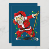 Cartes Pour Fêtes Annuelles Joyeux Noël Hockey sur glace Dabbing Santa Claus (Devant / Derrière)