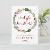 Cartes Pour Fêtes Annuelles Joyeux Noël hollandais, personnalisable (Debout devant)