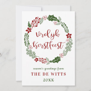 Cartes Pour Fêtes Annuelles Joyeux Noël hollandais, personnalisable