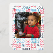 Cartes Pour Fêtes Annuelles Joyeux Noël Holly Jolly Personnalisé (Devant / Derrière)