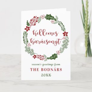 Cartes Pour Fêtes Annuelles Joyeux Noël hongrois, personnalisé