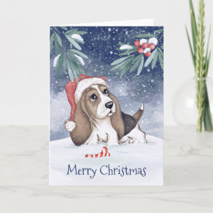 Cartes Pour Fêtes Annuelles Joyeux Noël Hound Dog