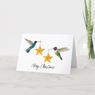 Cartes Pour Fêtes Annuelles Joyeux Noël Hummingbirds et Stars Holiday Car