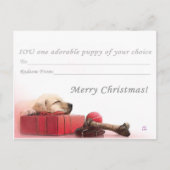 Cartes Pour Fêtes Annuelles Joyeux Noël I.O.U un chiot (Devant)
