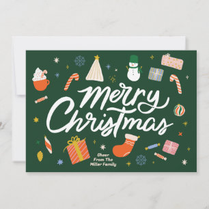 Cartes Pour Fêtes Annuelles Joyeux Noël Icônes d'hiver Illustré