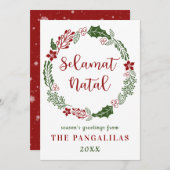 Cartes Pour Fêtes Annuelles Joyeux Noël indonésien, coutume (Devant / Derrière)