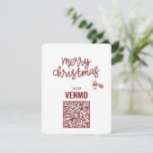 Cartes Pour Fêtes Annuelles Joyeux Noël J'accepte VENMO Drôle (Debout devant)
